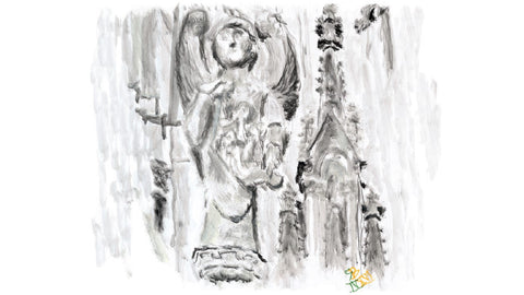 Kölner Dom, Engel mit Fiale 